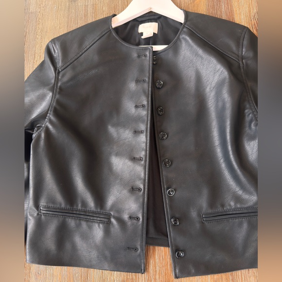 H&M Jackets & Blazers - H&M Black faux Leather Women's Jacket